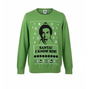 Festive ELF Ugly Christmas Fun Green Crewneck Sweater - Size Large